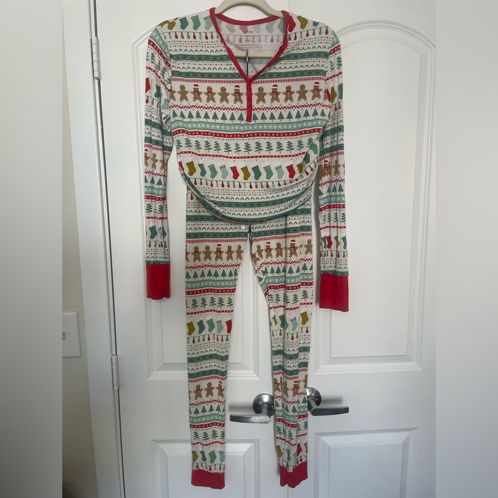 Little Sleepies Womens Fair Isle Holiday Bamboo Pajama Set Size Small